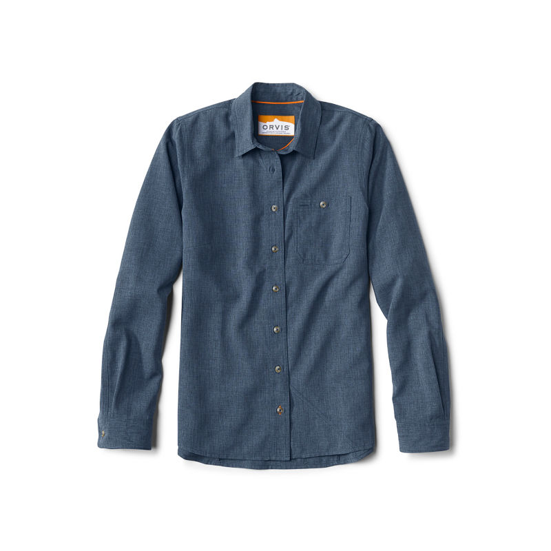 Women&rsquo;s Tech Chambray Long-Sleeve Work Shirt - TRUE NAVY image number 3