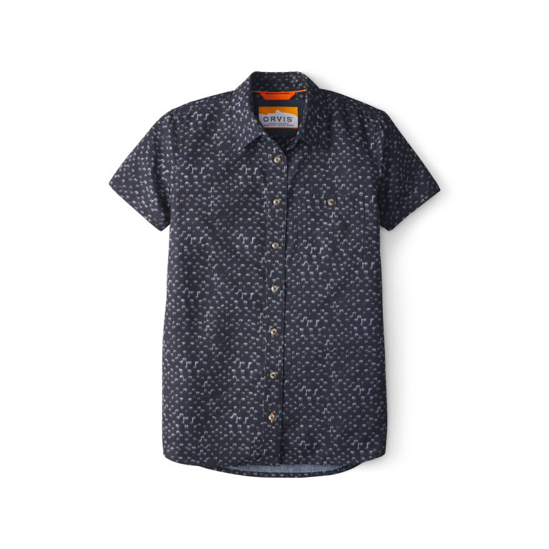Women&rsquo;s Tech Chambray Short-Sleeve Work Shirt - NAVY IKAT