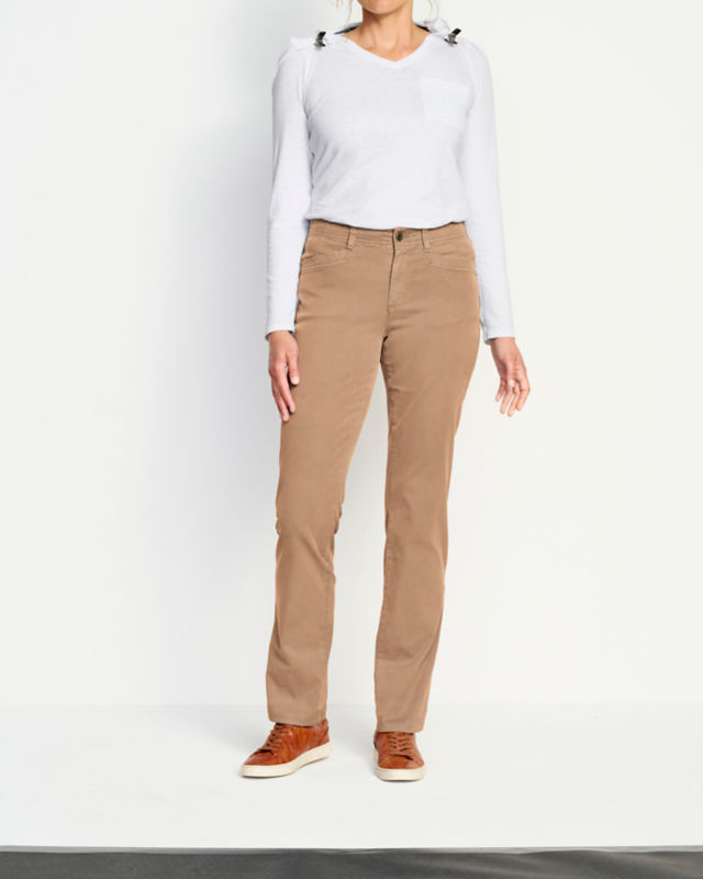 Contrast waistband chinos - Woman