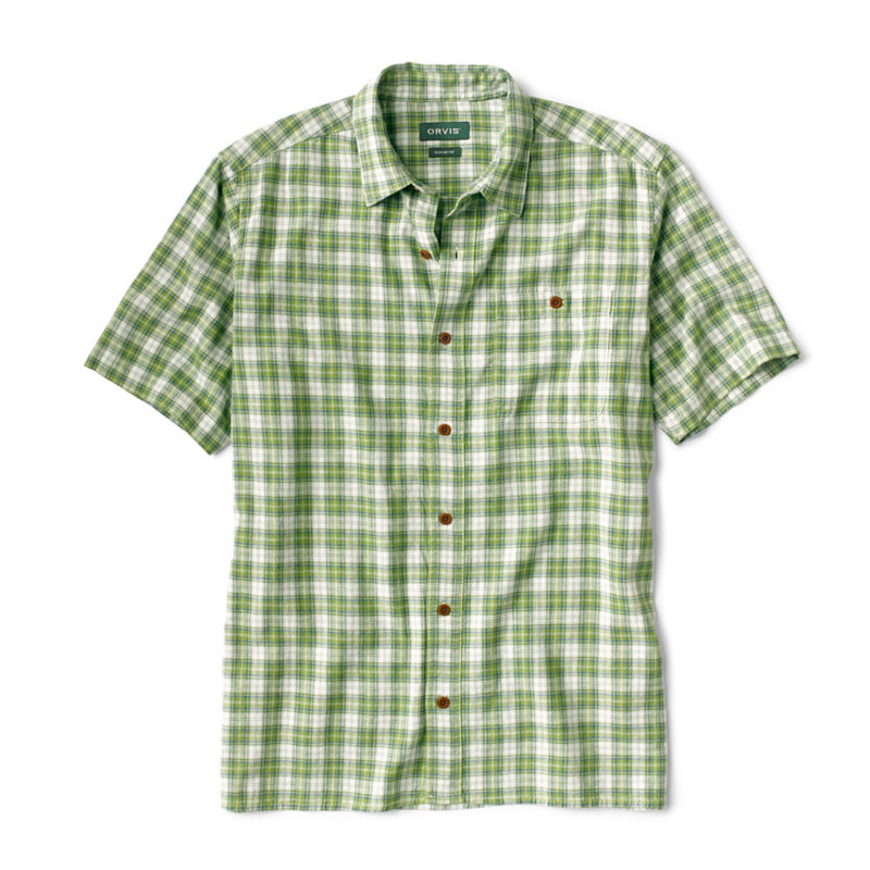 Hemp/TENCEL Stretch Short-Sleeve Shirt - SPRING GREEN image number 0