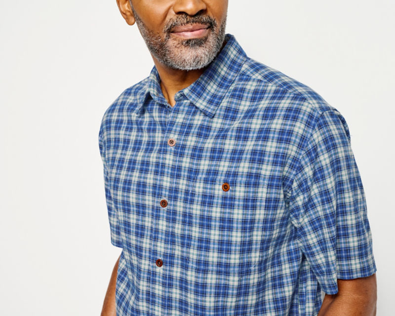 Hemp/TENCEL Stretch Short-Sleeve Shirt - SPRING GREEN image number 4