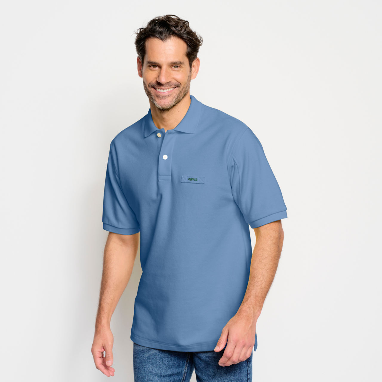 The Orvis Signature Polo Shirt - STORM BLUE image number 1