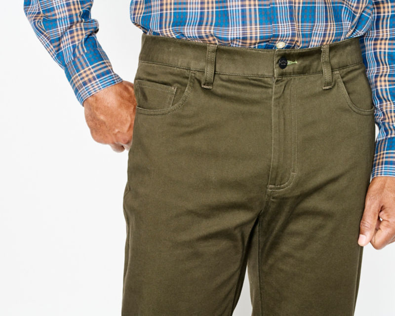 Stretch Tech Moleskin 5-Pocket Pants - DARK OLIVE image number 4