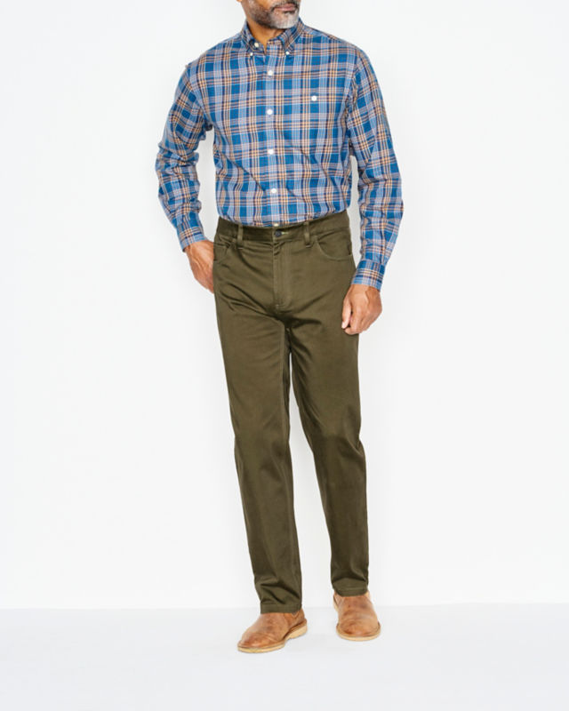 Stretch Tech Moleskin 5-Pocket Pants - DARK OLIVE image number 1