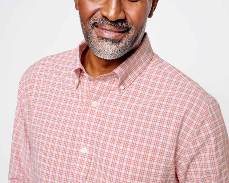 Men's Ultralight Comfort Stretch Long-Sleeve Shirt - TRUE NAVY/SNOW image number 2