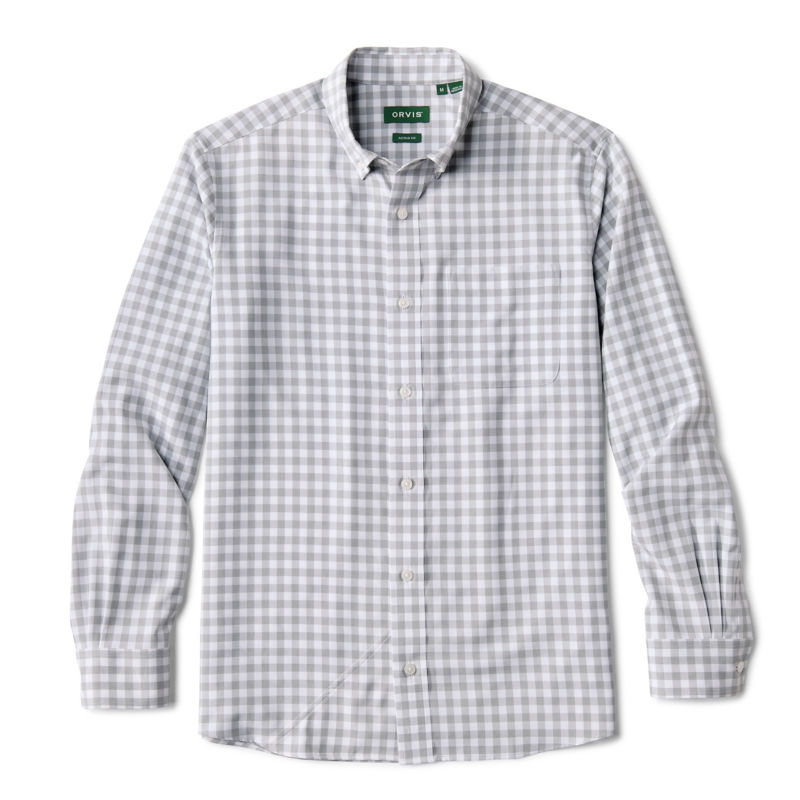 Men&rsquo;s Ultralight Comfort Stretch Long-Sleeve Shirt - TITANIUM/WHITE image number 0