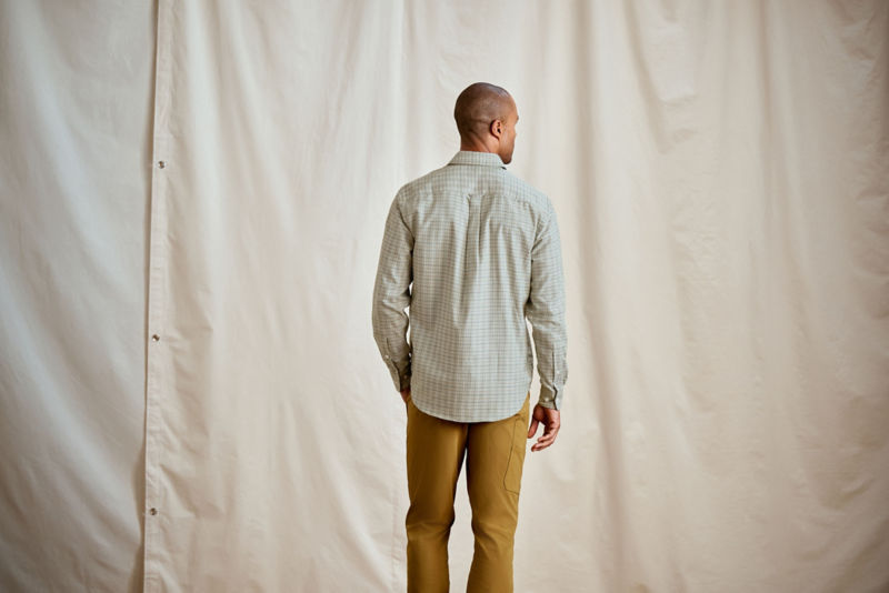 Country Twill Long-Sleeve Button-Down Shirt - SILVER PINE/SNOW image number 4