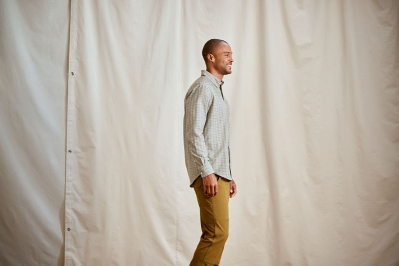 Country Twill Long-Sleeve Button-Down Shirt - SILVER PINE/SNOW image number 3