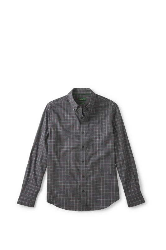 Country Twill Long-Sleeve Button-Down Shirt - CHARCOAL/CRIMSON image number 0