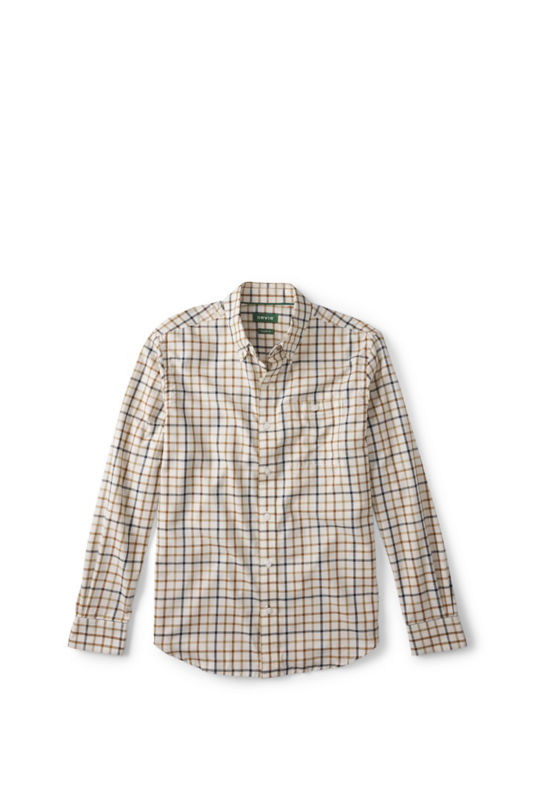 Country Twill Long-Sleeve Button-Down Shirt - SNOW/KHAKI image number 0