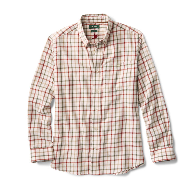 Country Twill Long-Sleeve Button-Down Shirt - CRIMSON