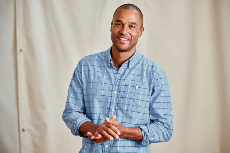 Country Twill Long-Sleeve Button-Down Shirt - BLUE JAY/TRUE NAVY image number 1