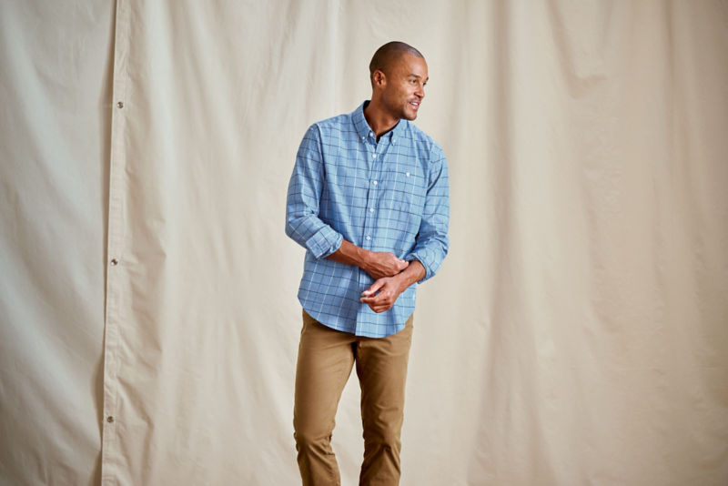 Country Twill Long-Sleeve Button-Down Shirt - BLUE JAY/TRUE NAVY