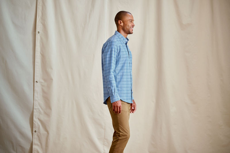 Country Twill Long-Sleeve Button-Down Shirt - BLUE JAY/TRUE NAVY image number 3