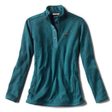 Recycled Sweater Fleece Quarter-Snap Tunic - BLUE LAGOON