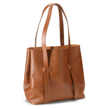 Dolly Leather Tote - TOFFEEimage number 0