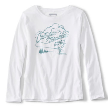 Women’s Cast Your Troubles Long-Sleeved Tee - WHITEimage number 0