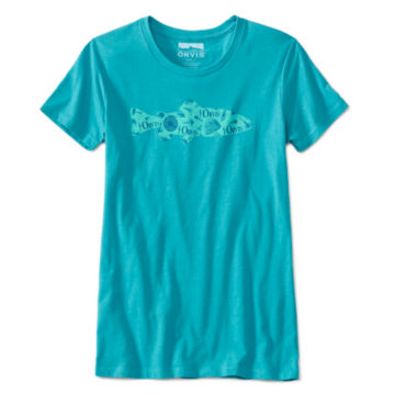 Women’s Trout Print Tee - BLUEimage number 0