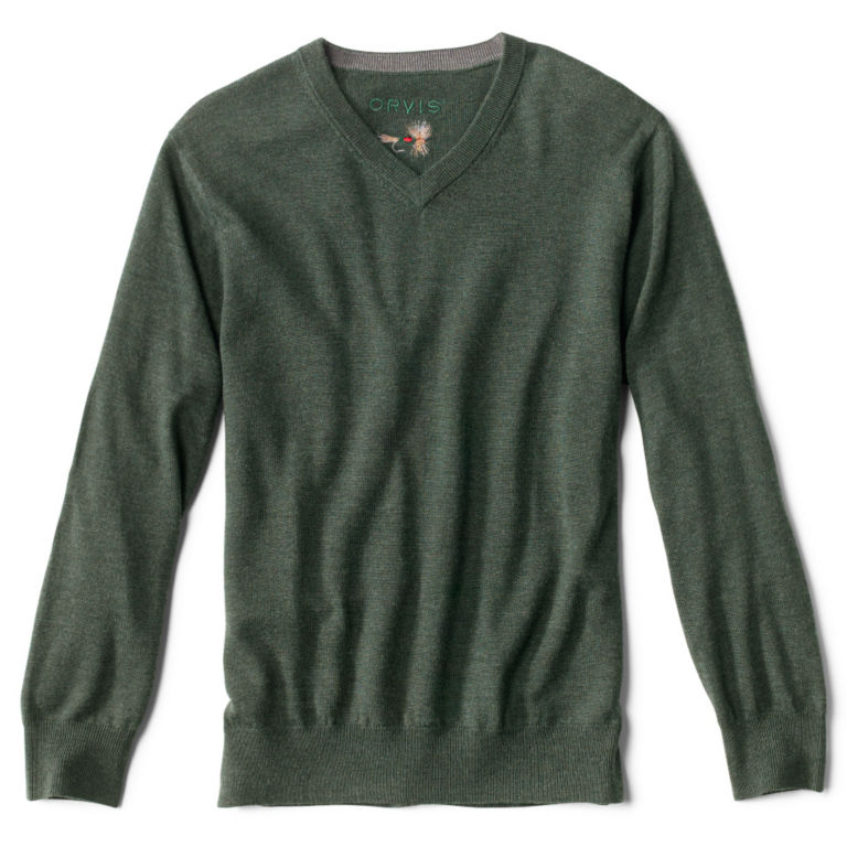 Merino V-Neck Long-Sleeved Sweater -  image number 0