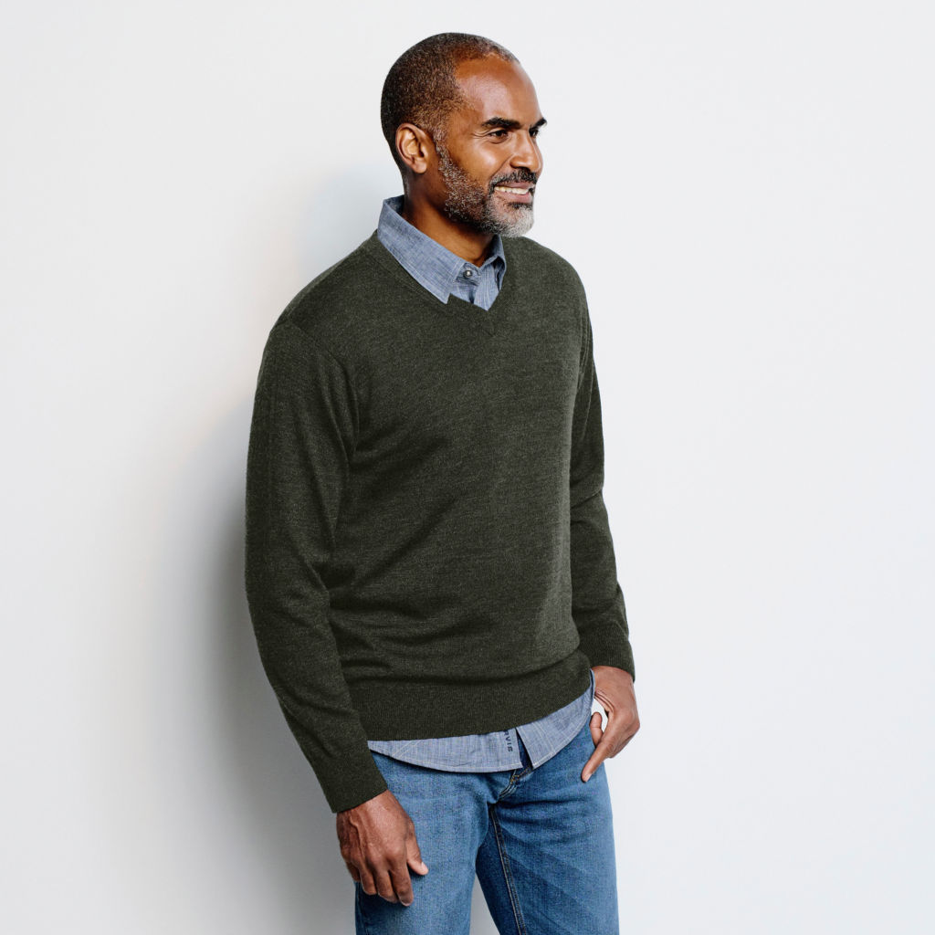 Merino V-Neck Long-Sleeved Sweater -  image number 2
