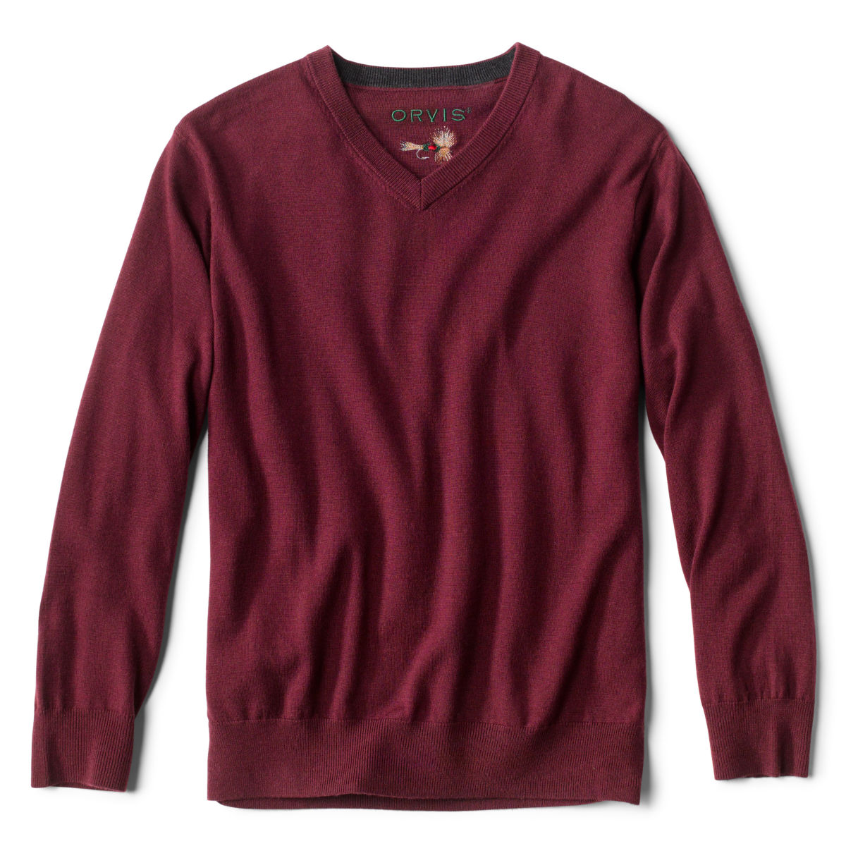 Merino V-Neck Long-Sleeved Sweater - image number 0