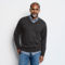 Merino V-Neck Long-Sleeved Sweater - NAVY image number 1