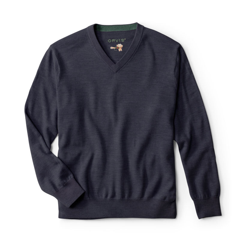 Merino V-Neck Sweater - NAVY