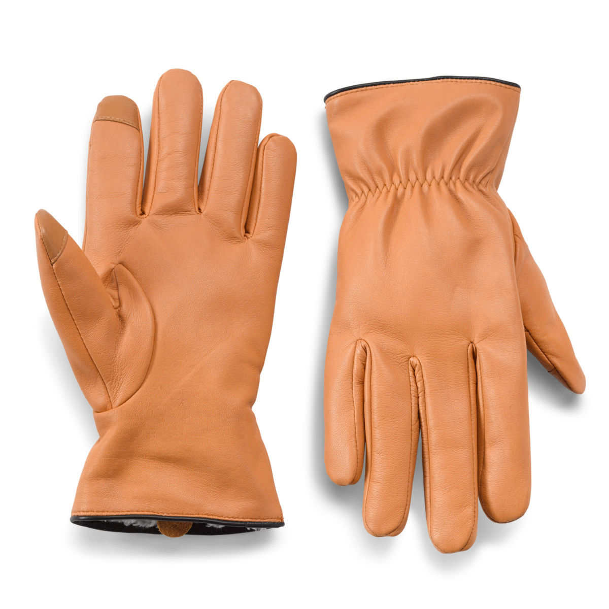 Leather Shearling-Lined Gloves - TANimage number 0