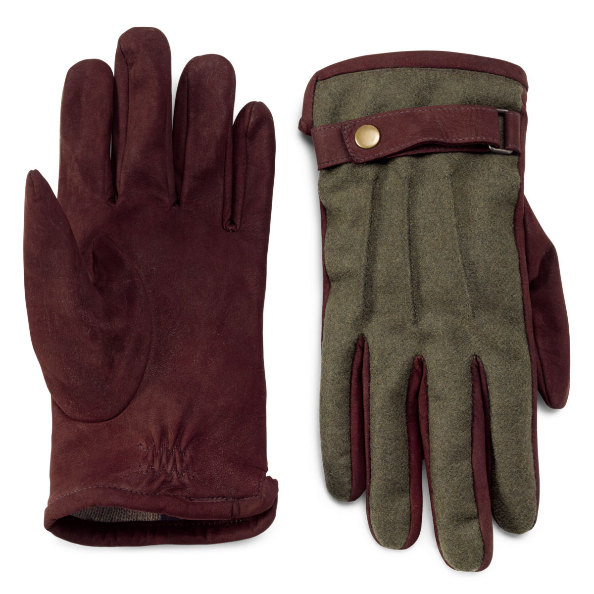 Winhall Nubuck & Wool Gloves - OLIVEimage number 0