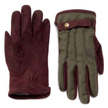Winhall Nubuck & Wool Gloves - OLIVE