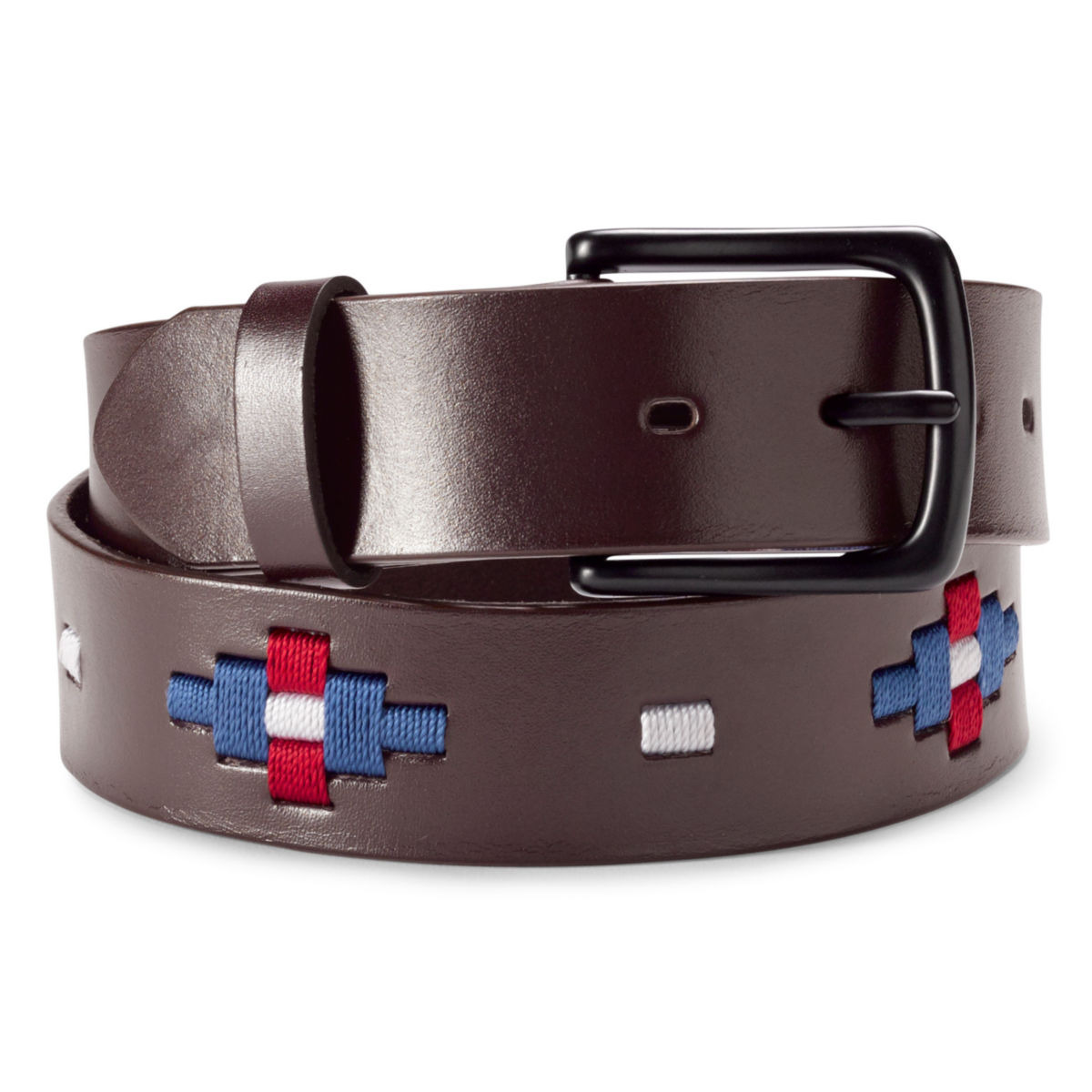 Southwest Waxed Cord Belt - RED/WHITE/BLUEimage number 0