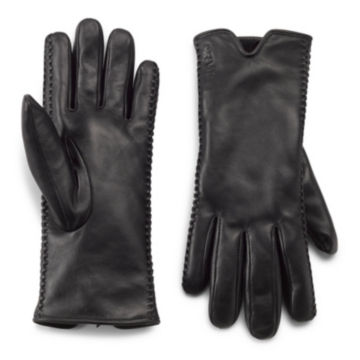 Heritage Hills Faux Shearling-Lined Leather Gloves - BLACK image number 0