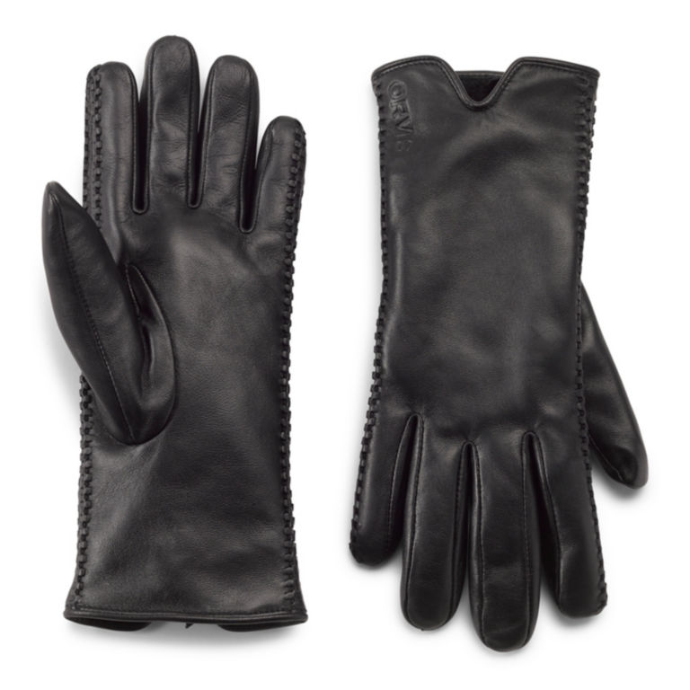 Heritage Hills Faux Shearling-Lined Leather Gloves - BLACK image number 0