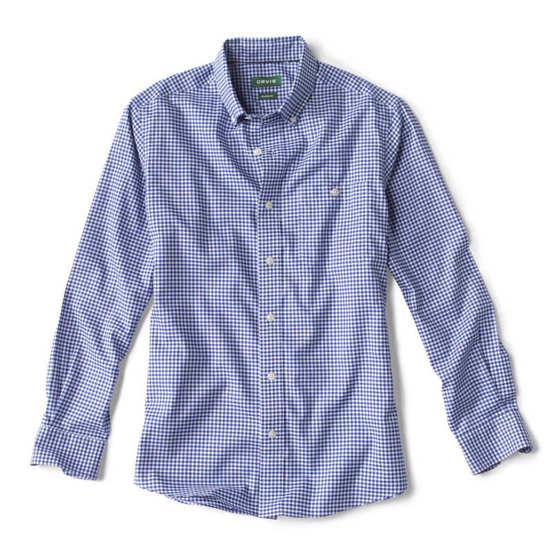 No-Work Long-Sleeve Shirt - BLUE GINGHAM image number 0