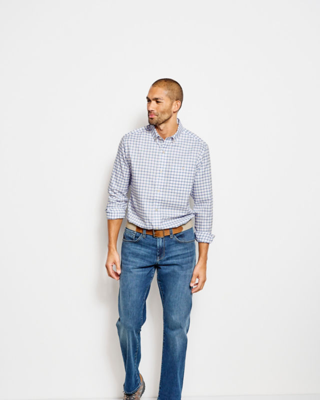 No-Work Long-Sleeve Shirt - MEDIUM BLUE TATTERSALL image number 5