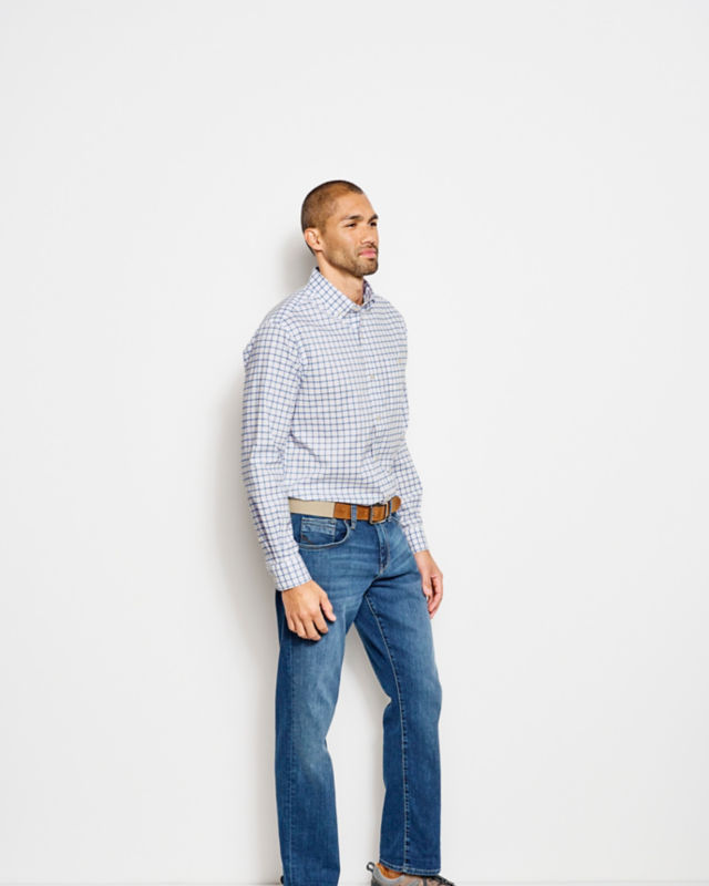 No-Work Long-Sleeve Shirt - MEDIUM BLUE TATTERSALL image number 3