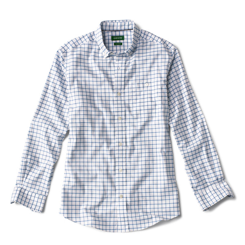 No-Work Long-Sleeve Shirt - MEDIUM BLUE TATTERSALL