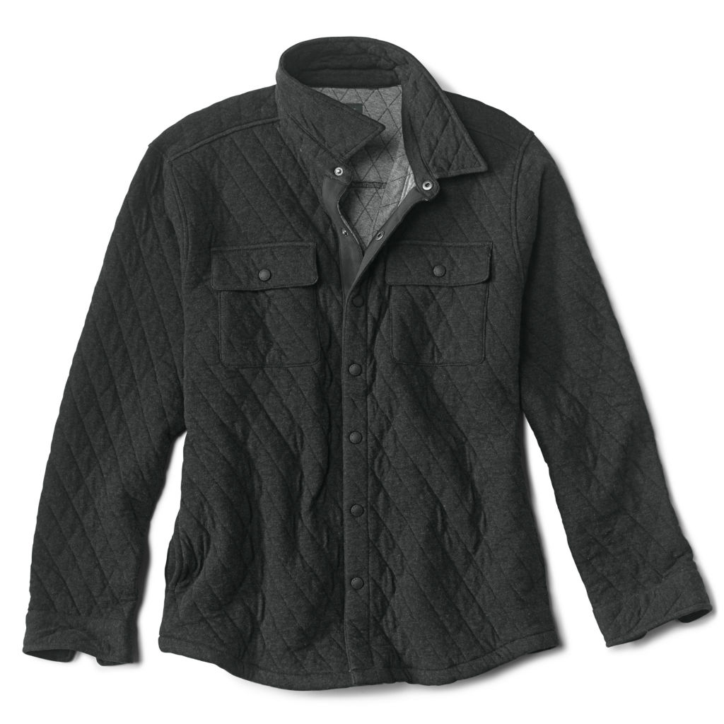 Outdoor Quilted Snap Shirt Jacket - BLACK image number 0