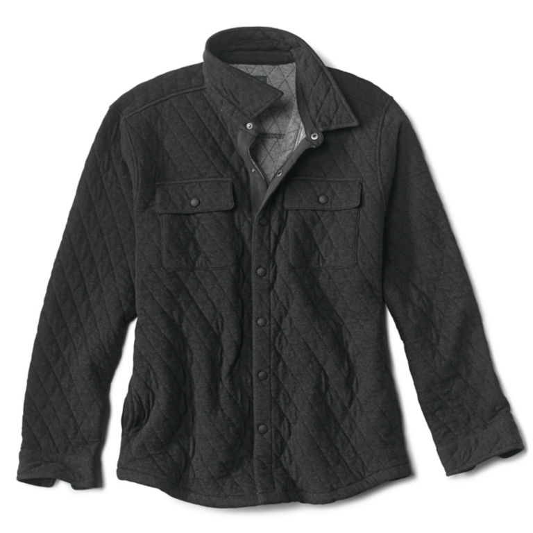 Outdoor Quilted Snap Shirt Jacket - BLACK image number 0