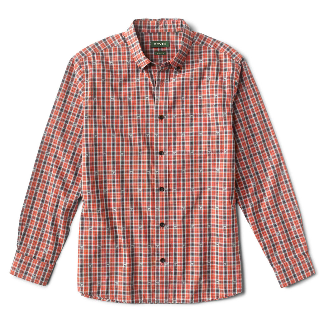 Tossed Dobby Plaid Long-Sleeved Shirt - VICUNA image number 0