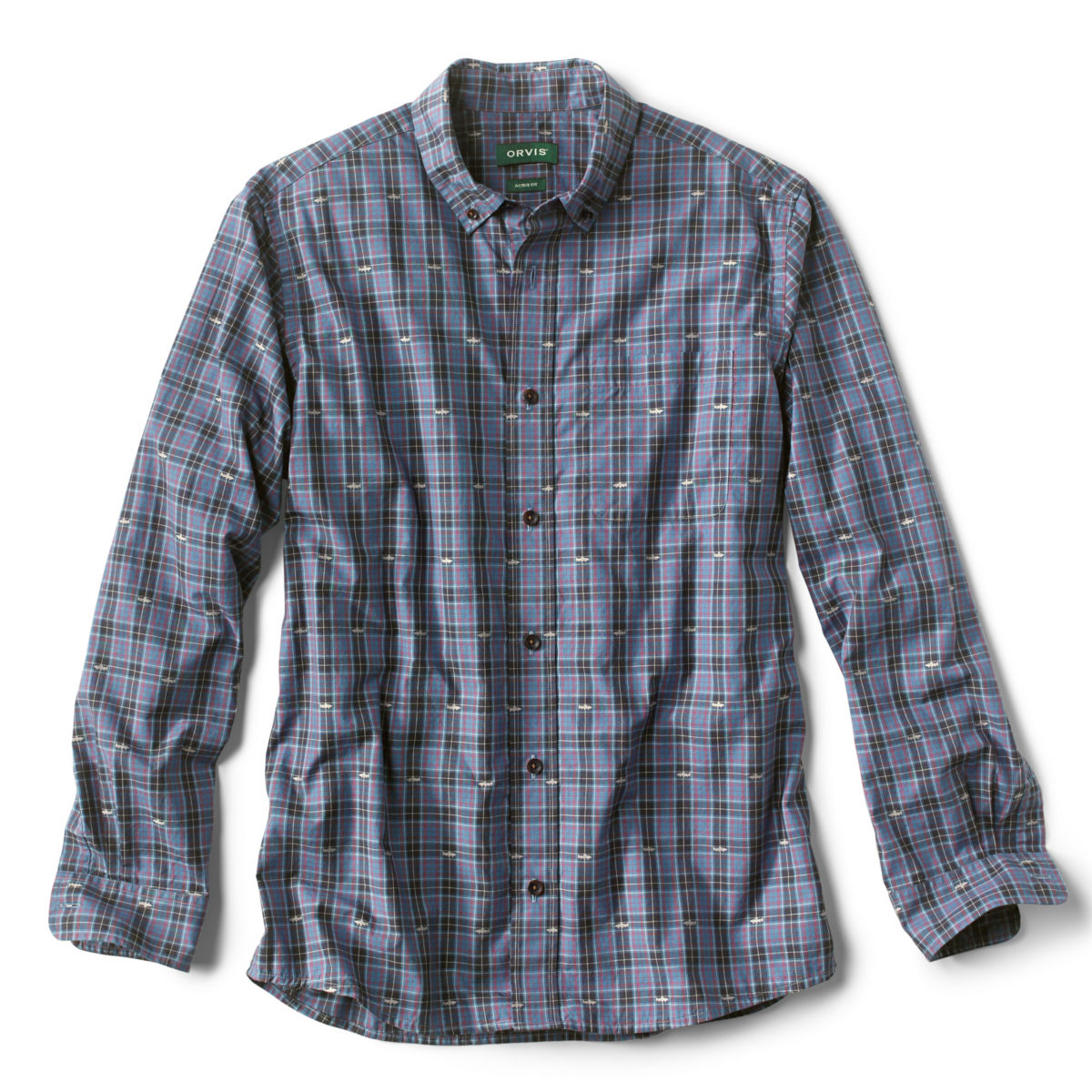 Tossed Dobby Plaid Long-Sleeved Shirt - image number 0