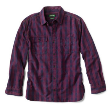 Indigo Ripstop Long-Sleeved Shirt - RED/INDIGO