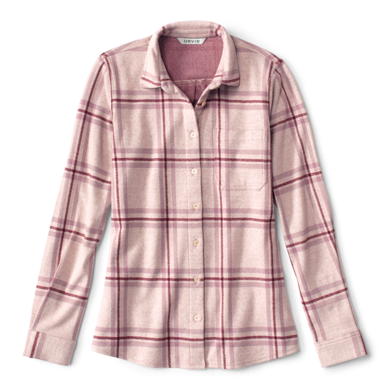 Women’s Snowy River Brushed Knit Long-Sleeved Shirt - VANILLA PLAID image number 0