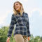 Women’s Snowy River Brushed Knit Long-Sleeved Shirt - CARBON PLAID image number 0