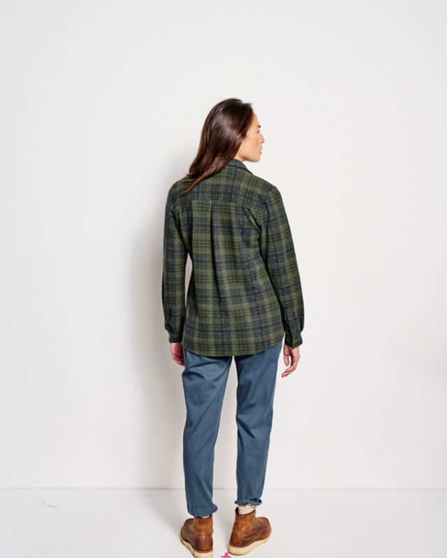 Women&rsquo;s Snowy River Brushed Knit Long-Sleeve Shirt - DARK PINE PLAID image number 2