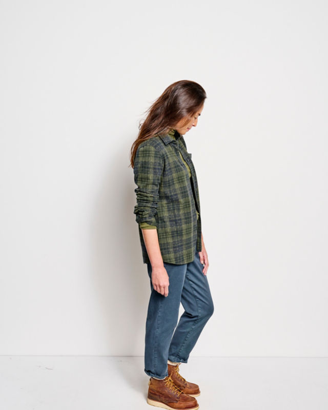 Women&rsquo;s Snowy River Brushed Knit Long-Sleeve Shirt - DARK PINE PLAID image number 4