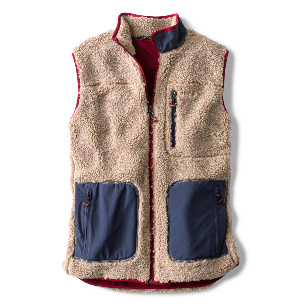 Sherpa Woven Contrast Vest - NATURAL/NAVYimage number 0