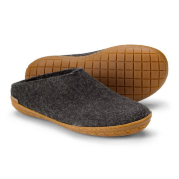 Glerups Felted Wool Slip-Ons in Charcoal.