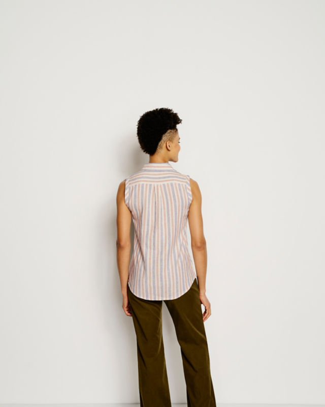 Linen-Blend Dobby Stripe Sleeveless Shirt | Orvis