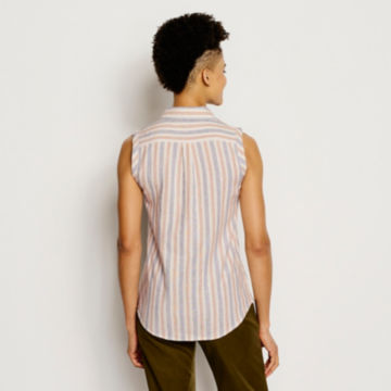 Linen-Blend Dobby Sleeveless Shirt - image number 2